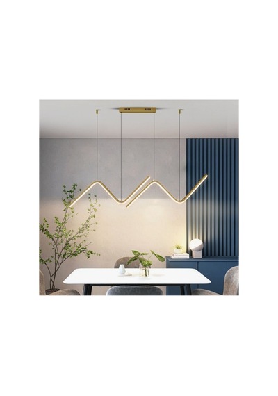 Eskitme Gold 120cm Led 6500k Soğuk Beyaz Avize Yemek Masası