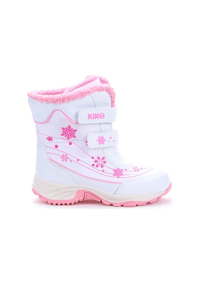 Kiko Kids Kartanesi Cırtlı Kız Çocuk Kar Bot Soğuk Suya Dayanıklı Beyaz - Pembe 001