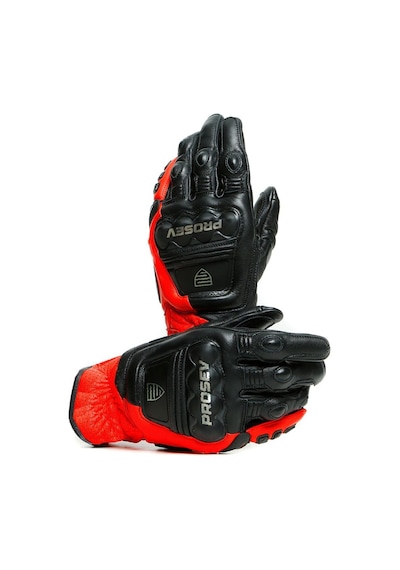 Motoanl Motosiklet Eldiveni Carbon Titanium Full Koruma Deri Motorcu Eldiven Kırmızı