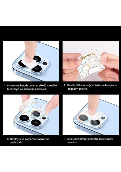 İphone 11 Pro / 11 Pro Max Uyumlu Safir Lens Çizilmez Dayanıklı Kamera Koruyucu