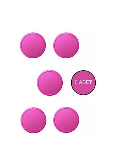 5 Adet Pembe Çocuk Odası Mobilya Kulbu Seti - Abs Plastik Tekli Düğme Dolap ve Çekmece Kulpları Pembe