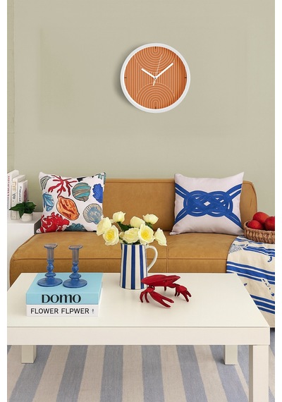 Yansıtmalı Modern Tasarım Duvar Saati - 30cm - Önü Camlı Beyaz Kasa - Sessiz Mekanizma-jh0566 Beyaz