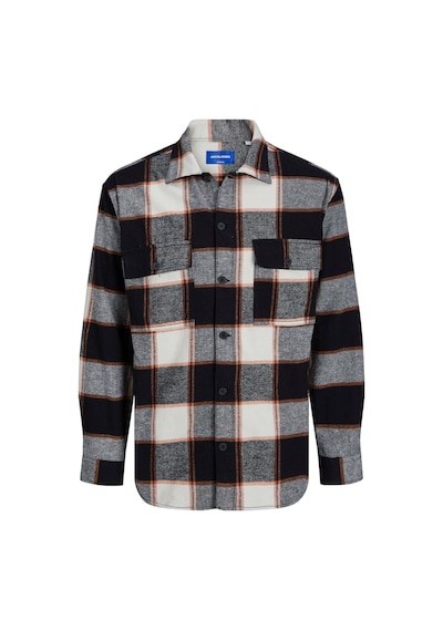Jack & Jones Ekose Desenli Göğüs Cepli Gömlek - Blafri 12245681 Ginger Siyah