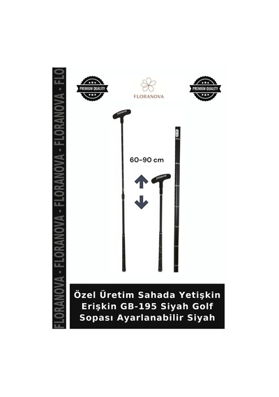 Özel Üretim Sahada Yetişkin Erişkin Gb-195 Siyah Golf Sopası Ayarlanabilir Siyah