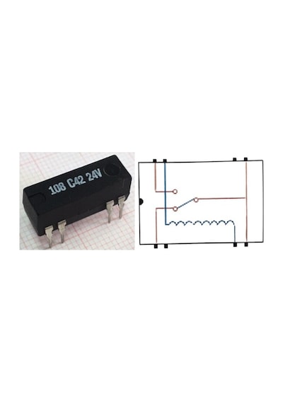 108 C42 24V Reed Röle Tek Enversör Kontak 24Vdc 0.25A