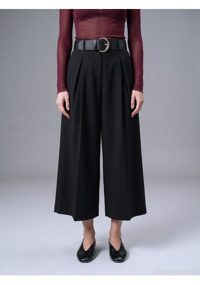 Dilvin 72796 Kemerli Culotte Pantolon-siyah