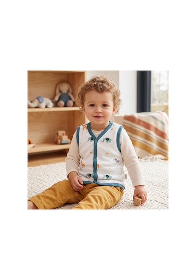 Mother Love %100 Organik Pamuk Çift Katlı Ve Çıtçıtlı Bebek Yeleği 9-36 Ay Hayvan Desenli Mother Love %100 Organik Pamuk Çift Katlı Ve Çıtçıtlı Bebek Yeleği 9-36 Ay Hayvan Desenli