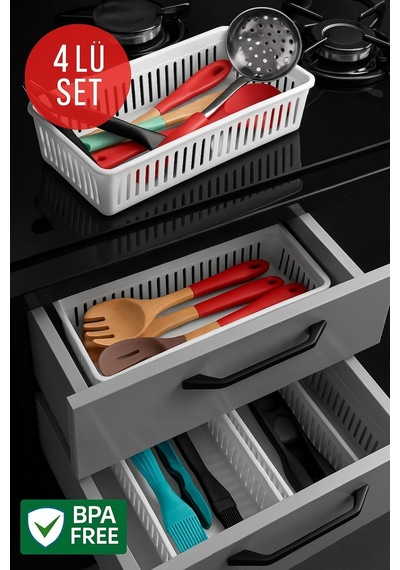 4'lü Çekmece İçi Kaşıklık Sepet Organizer Diğer