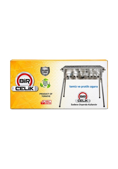Birçelik Emd-03 Büyük Boy Taşlı Tüplü Mangal 54.5x31.5x22 Cm Gri