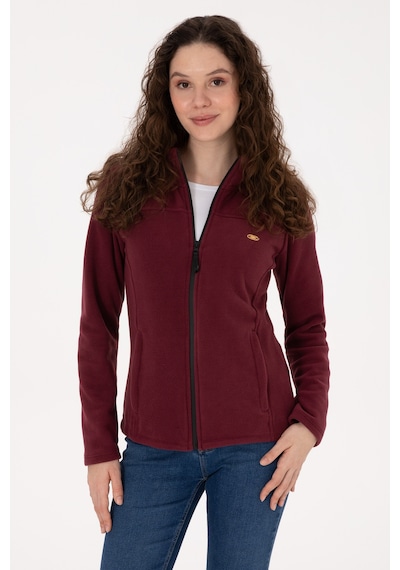 U.S. Polo Assn. Kadın Bordo Fermuarlı Dik Yaka Polar Sweatshirt 50316729-VR177