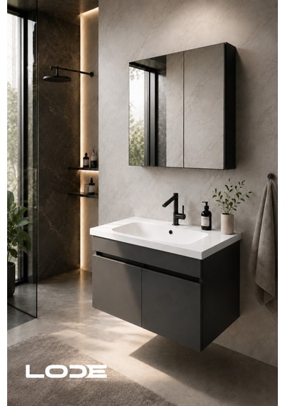 Kale Serisi Banyo Dolabı Seti Banyo Alt Dolap - Aynalı Üst Dolap Cerastyle Frame Lavabolu, Lavabo-aynalı Üst Dolap Dahil Antrasit Gri Kale Serisi Banyo Dolabı Seti Banyo Alt Dolap - Aynalı Üst Dolap Cerastyle Frame Lavabolu, Lavabo-aynalı Üst Dolap Dahil Antrasit Gri