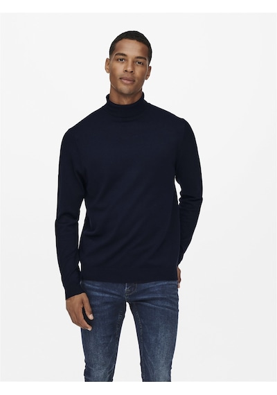 Only & Sons Erkek Mevsimlik Boğazlı Kazak - 22020879 Lacivert