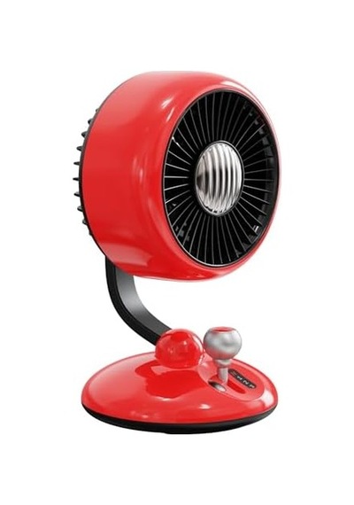 Q3 120 Salınımlı 3 Kademeli Led Işıklı Şarjlı Masaüstü Fan Vantilatör Retro Kırmızı Acı Kahverengi