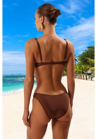 Ersefa Tasarım Bikini Takımı Su Sporları İçin Şık Detaylı Uv Korumalı Es Kahverengi