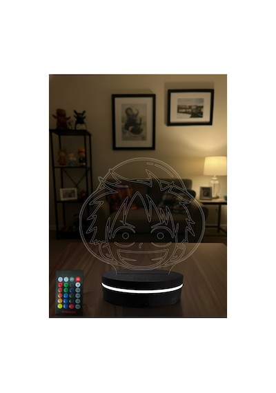 One Piece Anime Temalı 3d Led Gece Lambası Rgb Kumandalı