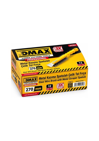 12 Adet 2ın1 Çelik Tel Fırça - Metal Kazıma Spatula 270mm Bx40
