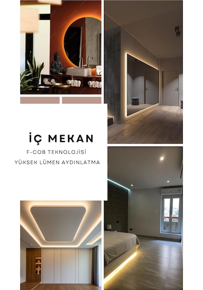 Ankara Teknik 220 Volt Cob Neon Led Beyaz 6000k F-cob Led Yüksek Lümen Dış-iç Mekan 20 Metre
