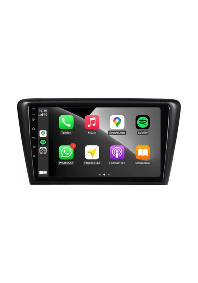 Skoda Rapid Araç Multimedya Android Ekran Carplay Navigasyon Double Teyp 4+64 9" 13-18 Black Cadence