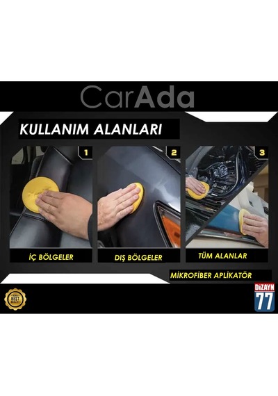 Mikrofiber Wax Pedi, Pasta Cila Ve Torpido Parlatma, Temizleme Aplikatörü 3 Adet