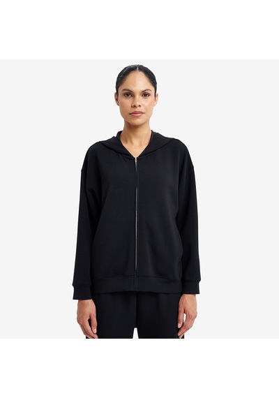 Lescon Siyah Kadın Fermuarlı Kapüşonlu Sweatshirt 26s-2221-26n