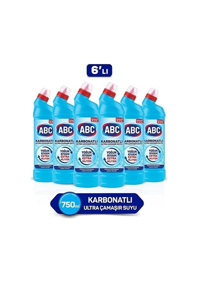 Abc Karbonatlı Ultra Çamaşır Suyu 750 Ml 6'lı Paket Diğer
