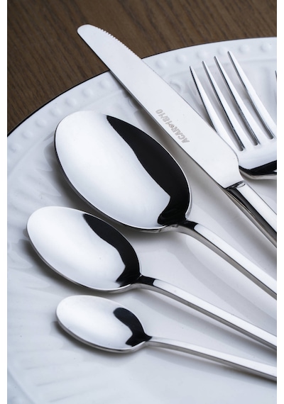 Acar Linear 12 Kişilik 72 Parça Çatal Kaşık Bıçak Takımı Silver
