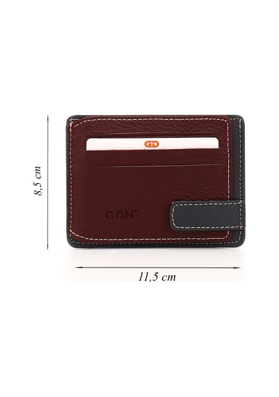 Gönderi(R) Gönderir Bordoya Antrasit Gön Hakiki Deri Unisex Kartlık 06521 Bordo