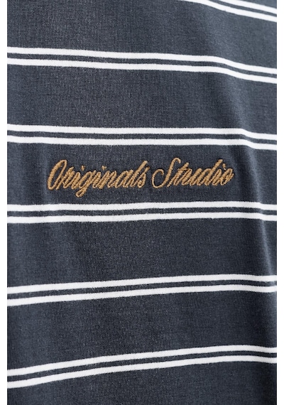 Jack & Jones Jornorrebro Strıpe Tee Ss Cn Ln Lacivert