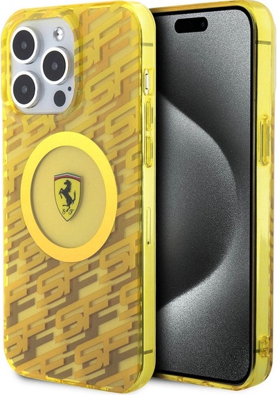 Apple Uyumlu iPhone 15 Pro Max Kılıf Ferrari Lisanslı M-safe Şarj Özellikli Multi Sf Kapak