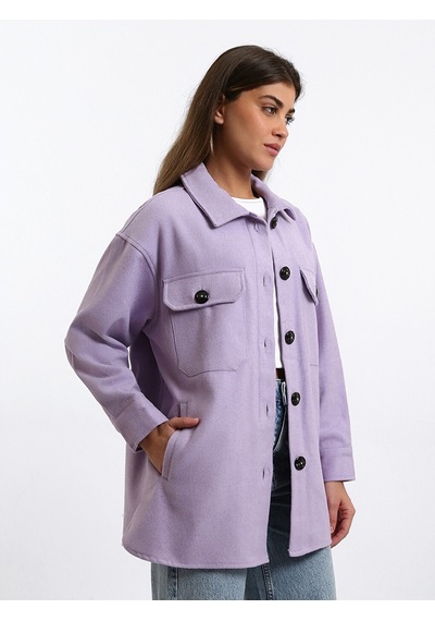 Lcw Vision Lila Oversize Kadın Gömlek Ceket