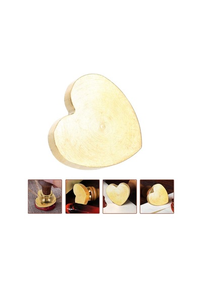 Boş Mum Mühür Pirinç Damga Başlığı Kalp Şekilli 25x22mm