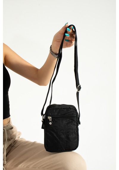Nemo Bags Siyah Unisex Telefonluk, Cüzdan, Kartlık, Çapraz Askılı Omuz Çantası, 18x13cm Siyah