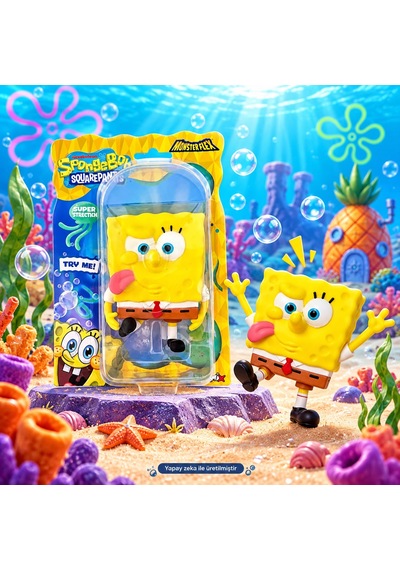 Süper Esnek Süngerbob Figür Oyuncak Stretch 3+ Yaş