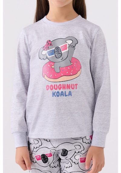 Rolypoly Kız Çocuk Gri Pijama Takımı Gri