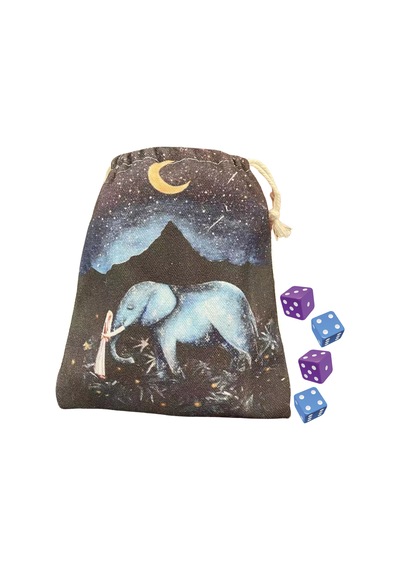 "fil Baskı Tarot Güvertesi Tesbesi - Oracle & Tarot Kartları İçin Drawstring Depolama Çantası" Çok Renkli