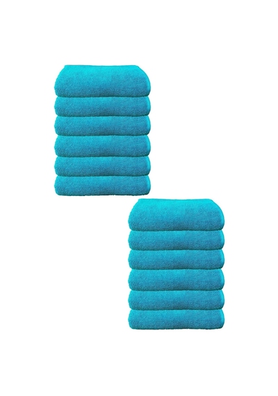 12li Paket Boya Tutmayan Mikrofiber El Yüz Spor Kuaför Havlusu 50x90 Cm Siyah