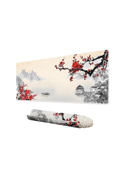 Klasse Pro - 6 Farklı Model Dikişli Kenar 70x30 Cm Oyuncu Gaming Mouse Pad Cherry Blossom