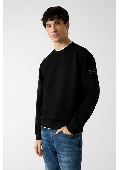 Guess Bisiklet Yaka Erkek Sweat Siyah
