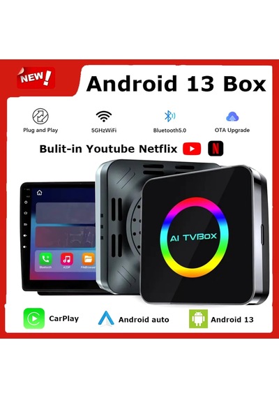 Everbox Android 13 Carplay Android Auto Aı Box, 4gb Ram 32gb Rom, Netflix Youtube Video Oynatma Destekli