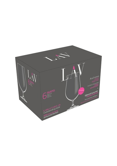 Lav Gusto Cam Bira Bardağı 6'lı 550 ml Ayaklı