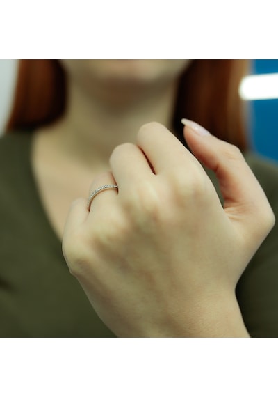 Lova 0,15 Karat Pırlanta Yarımtur Yüzük - 1030148