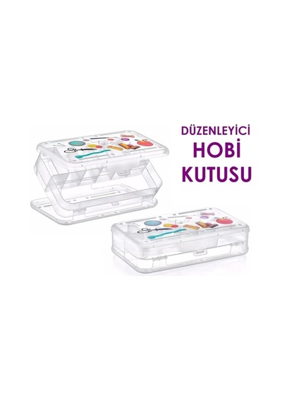 Şeffaf Plastik Bölmeli Çift Taraflı Hobi Dikiş Iğne Kutusu Düzenleyici Arduino Balıkçı Malzeme Saklama Organizer 1 Cok Renkli