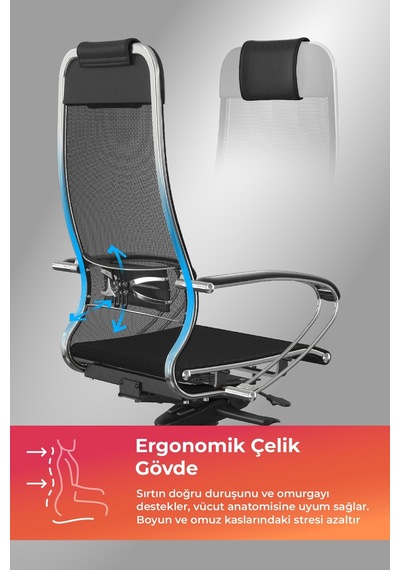 Samurai Ergonomik Koltuk Bel Destekli, Tekerlekli, Krom Ayaklı, Siyah, Fileli Yönetici Koltuğu -5.2.1.49 Çok Renkli Samurai Ergonomik Koltuk Bel Destekli, Tekerlekli, Krom Ayaklı, Siyah, Fileli Yönetici Koltuğu -5.2.1.49 Çok Renkli