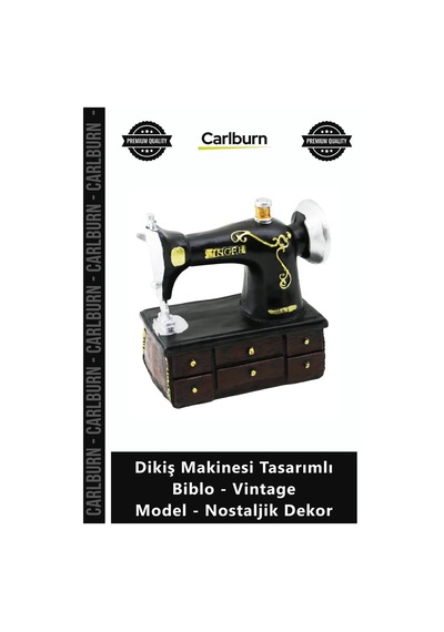 Özel Üretim Hediyelik Reçine Şık Dikiş Makinesi Tasarımlı Biblo Vintage Model Nostaljik Dekor