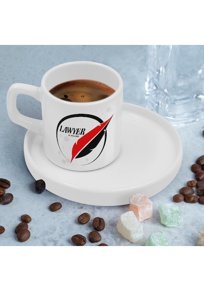 Bk Gift Kişiye Özel Sunum Tabaklı Avukat Tasarımlı Kahve Fincanı-12, Sevgiliye Hediye, Arkadaşa Hediye, Avukata Hediye Kobitmeyen137776 Bk Gift