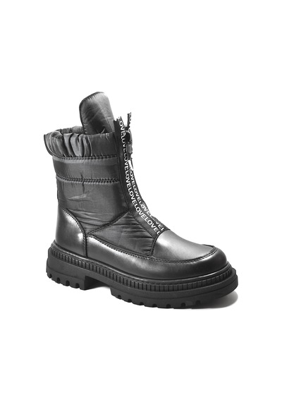 Beety 23bk40.105 Hakiki Deri Siyah Casual Kadın Bot Siyah