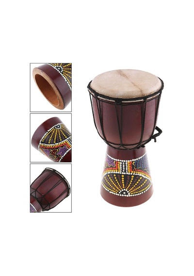 Djembe Davul Darbuka Renkli Afrika El Yapımı 25cm Çocuk Bongo Kongo No.2