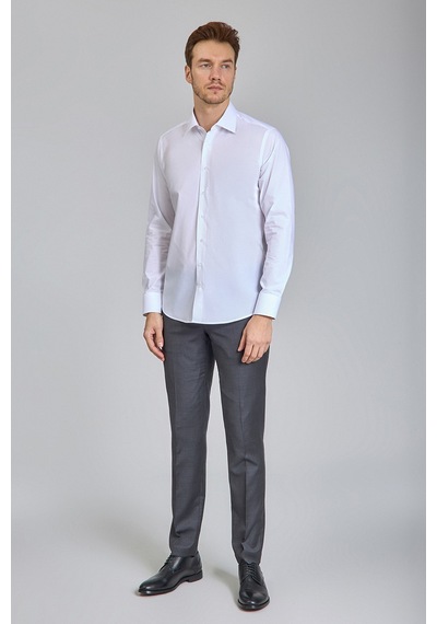 Bisse Klasik Yaka Uzun Kollu Regular Fit Erkek Gömlek Gmkls250048 D01 Beyaz