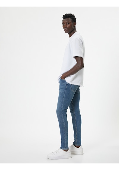 Koton Super Skinny Fit Kot Pantolon - Justin Jean Açık İndigo 4sam40112nd Açık İndigo