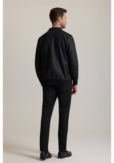 Ysf Erkek Siyah Fermuarlı Sweatshirt
